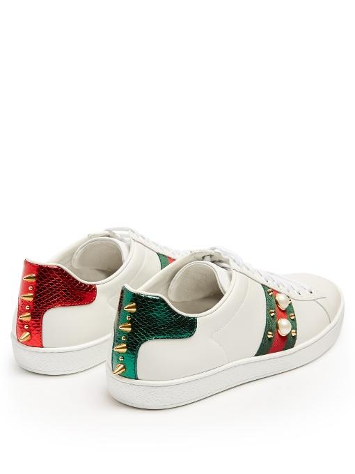 gucci tennis shoes with pearls