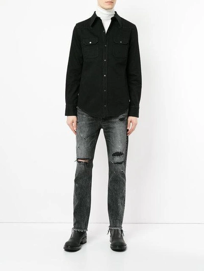 Shop Red Card Ripped Skinny Jenas In Black