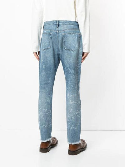Shop Red Card Ripped Slim-fit Jeans - Blue