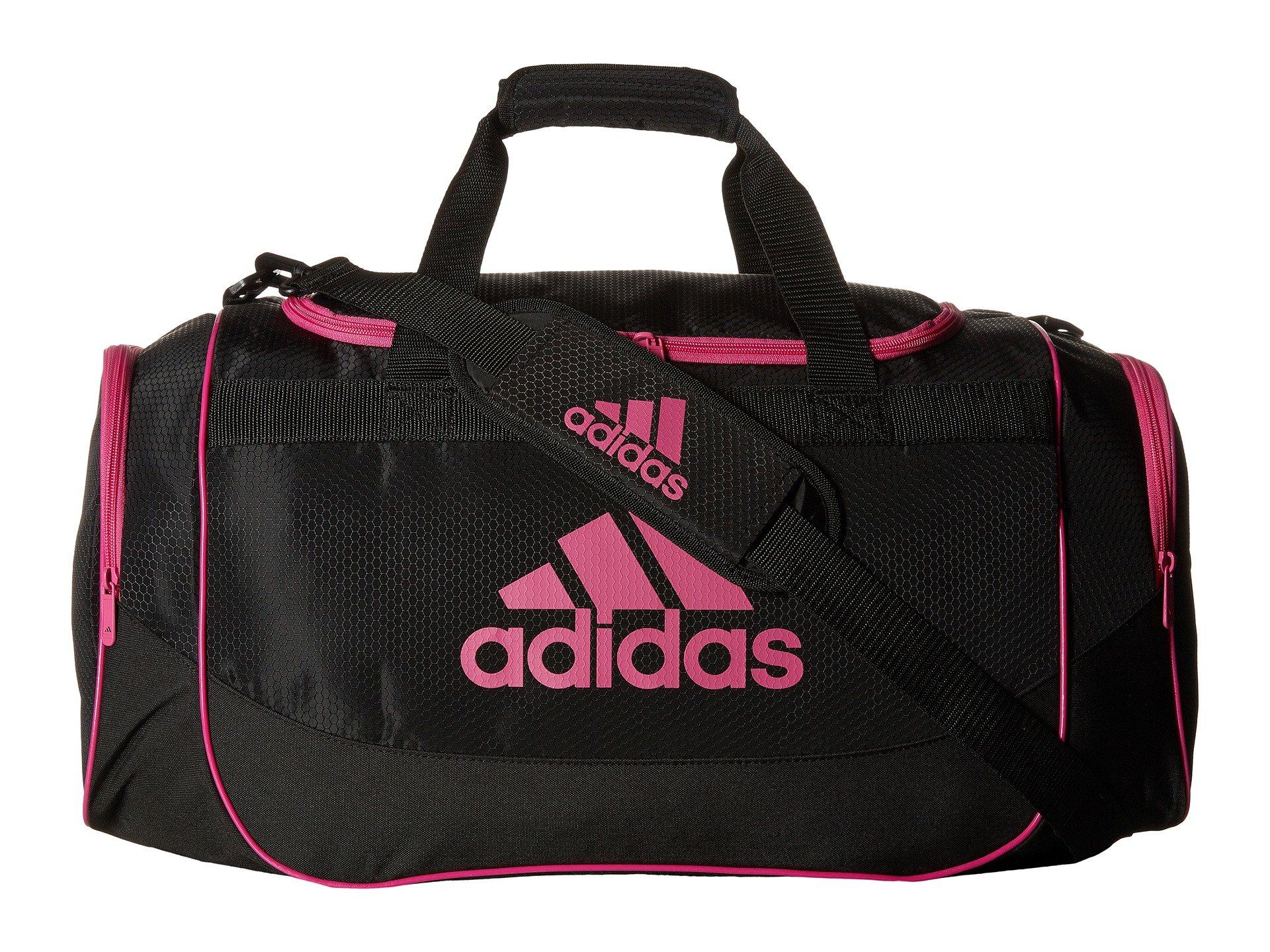 black and pink adidas duffle bag