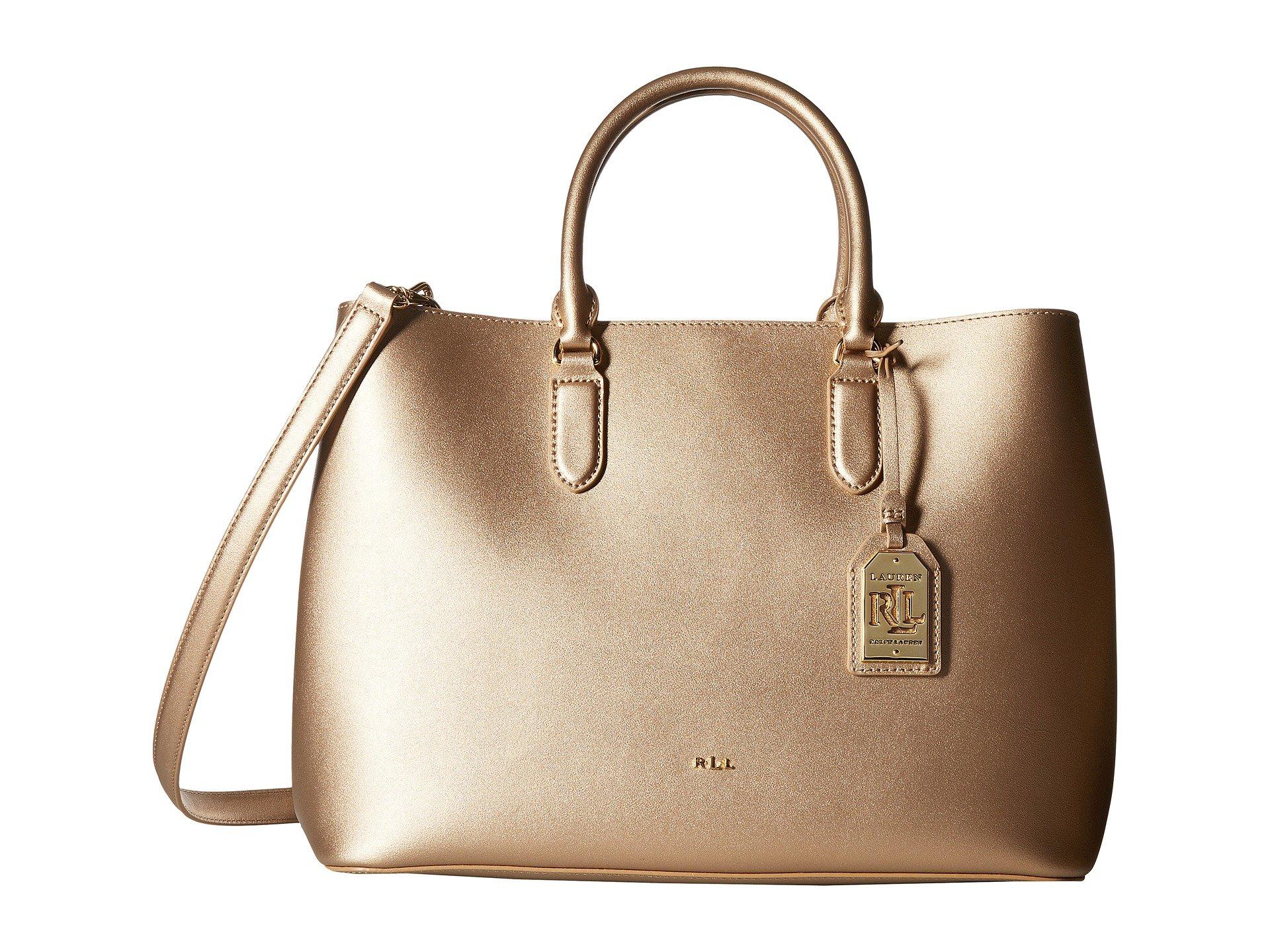 Lauren Ralph Lauren Dryden Marcy Tote Medium In Gold/birch | ModeSens