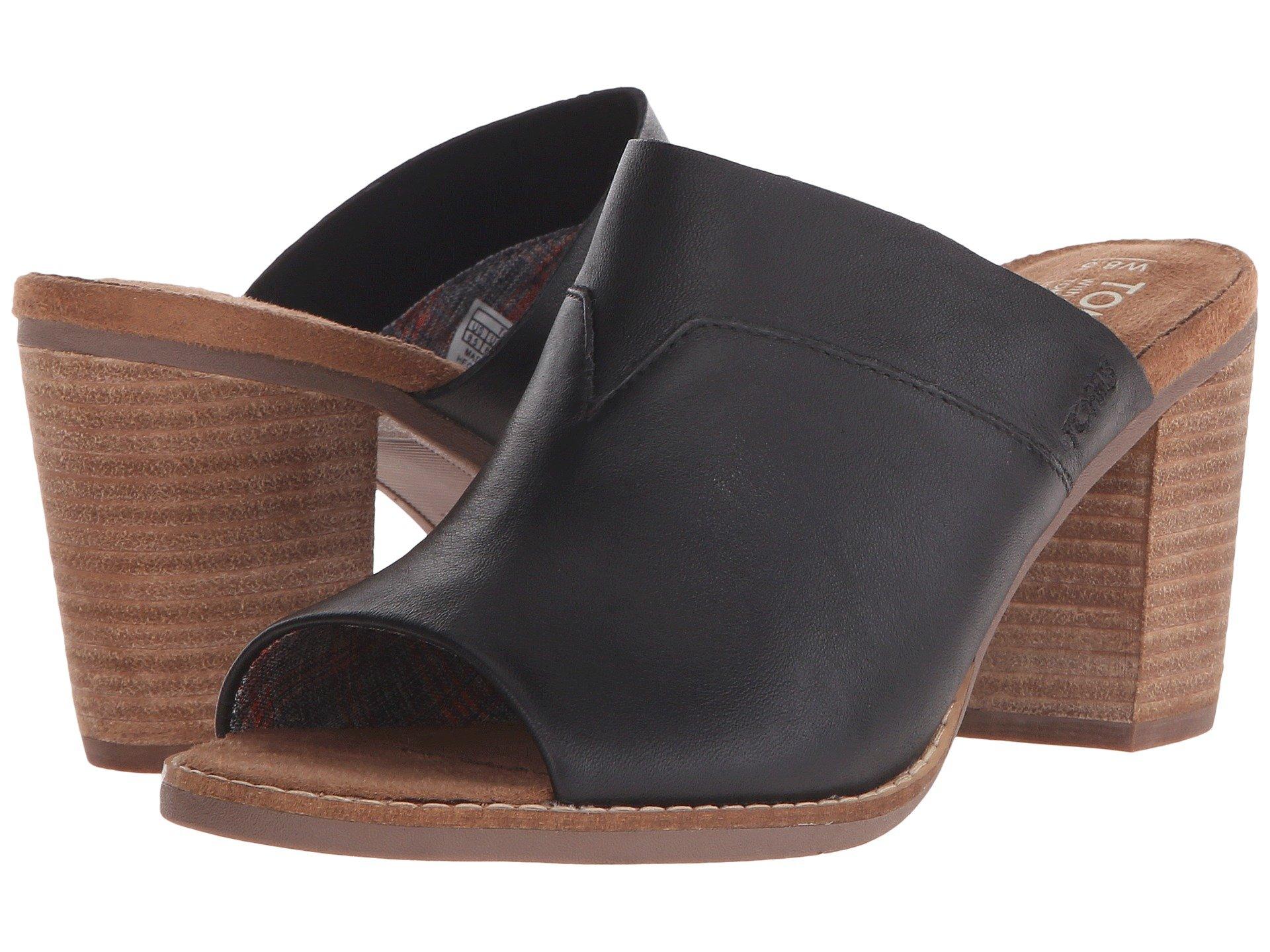toms majorca sandal black leather