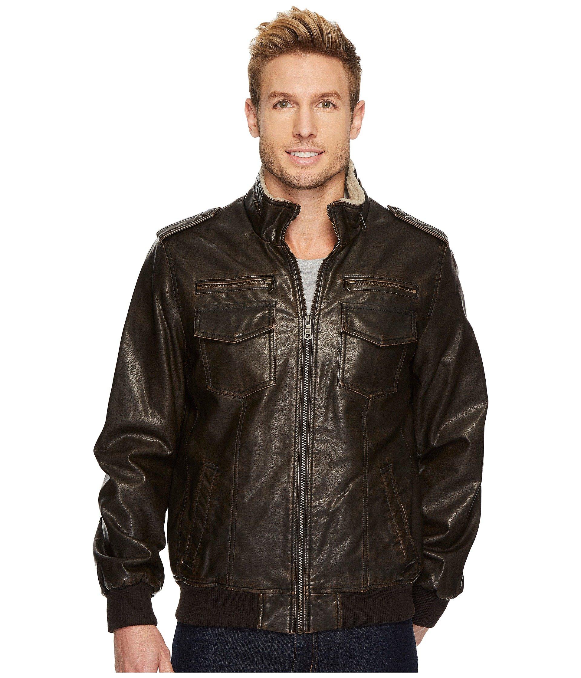 tommy hilfiger faux leather bomber jacket