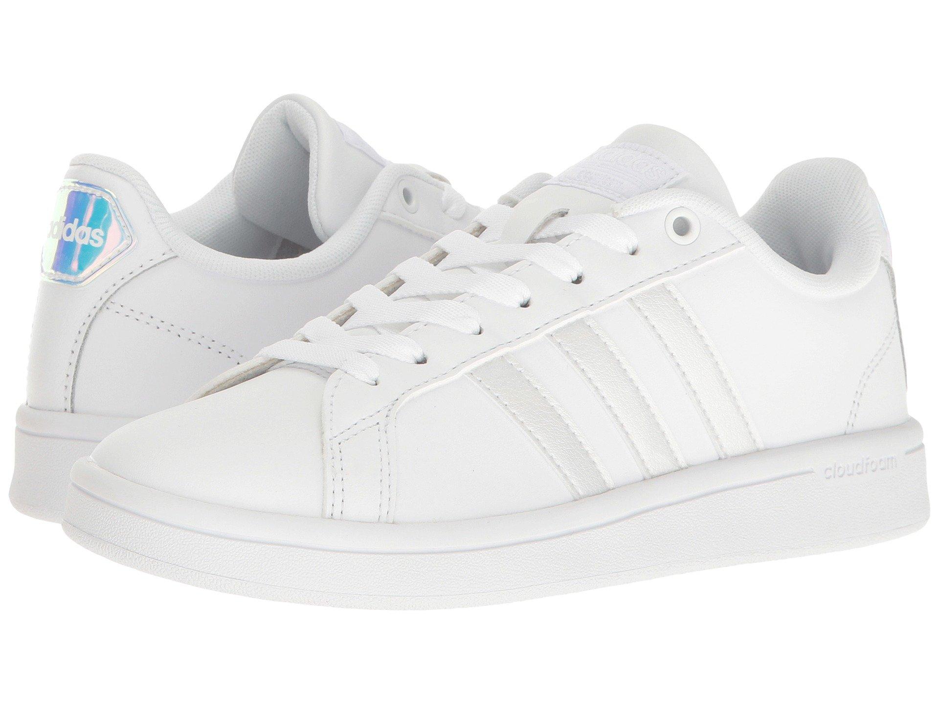 Adidas Originals Cloudfoam Advantage Stripe In White/irredecent/black | ModeSens