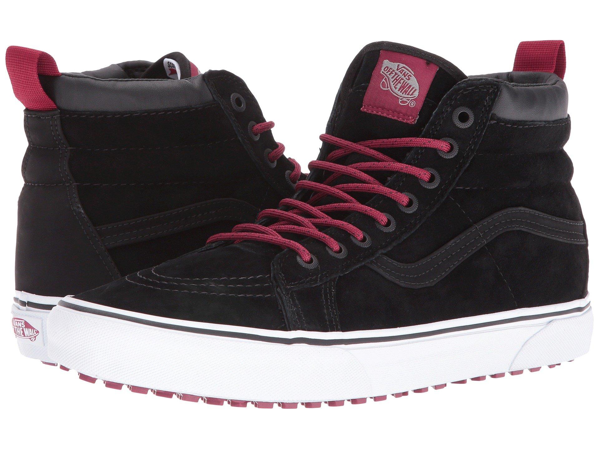vans sk8 hi black red
