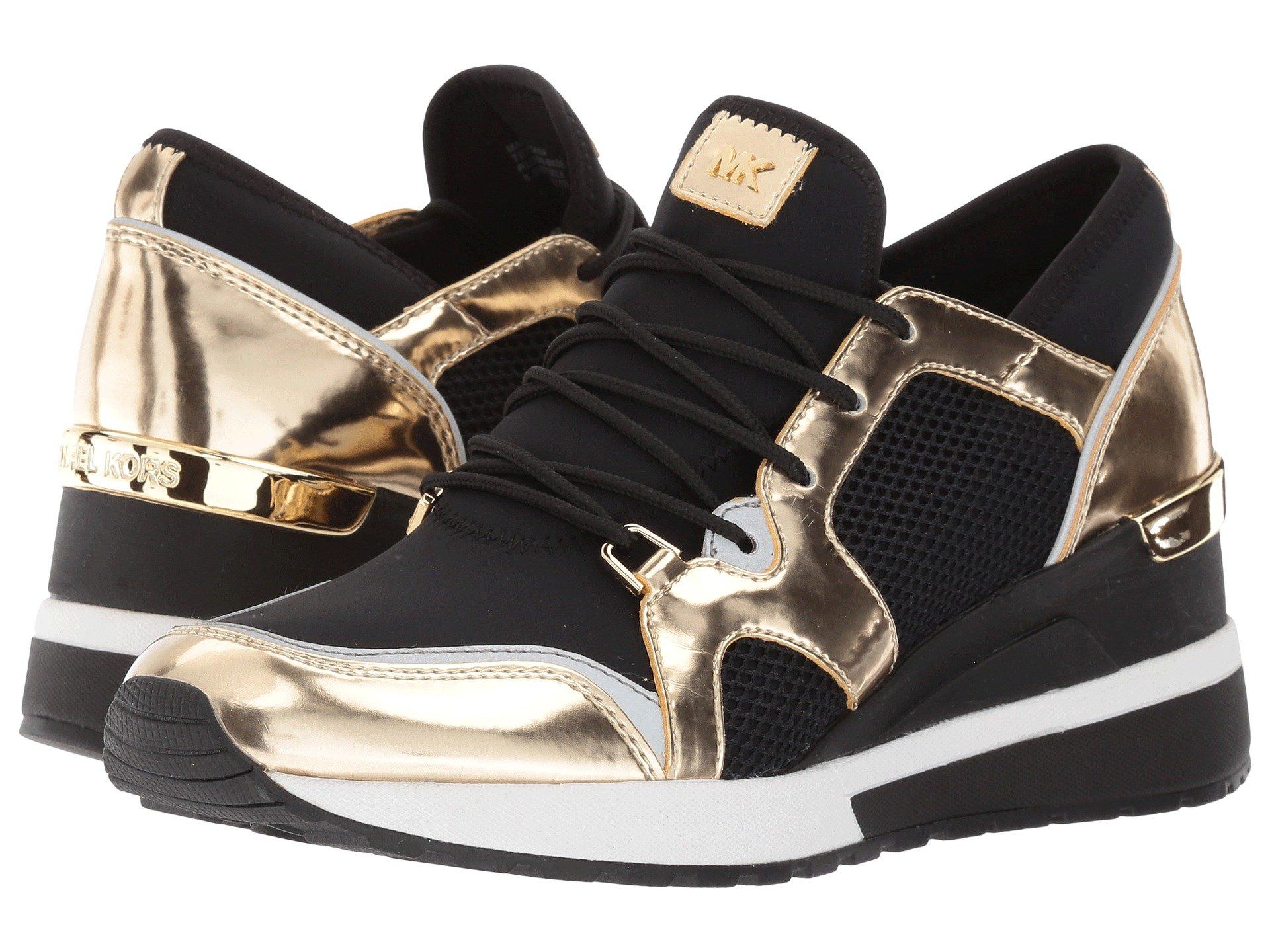 michael kors black and gold trainers