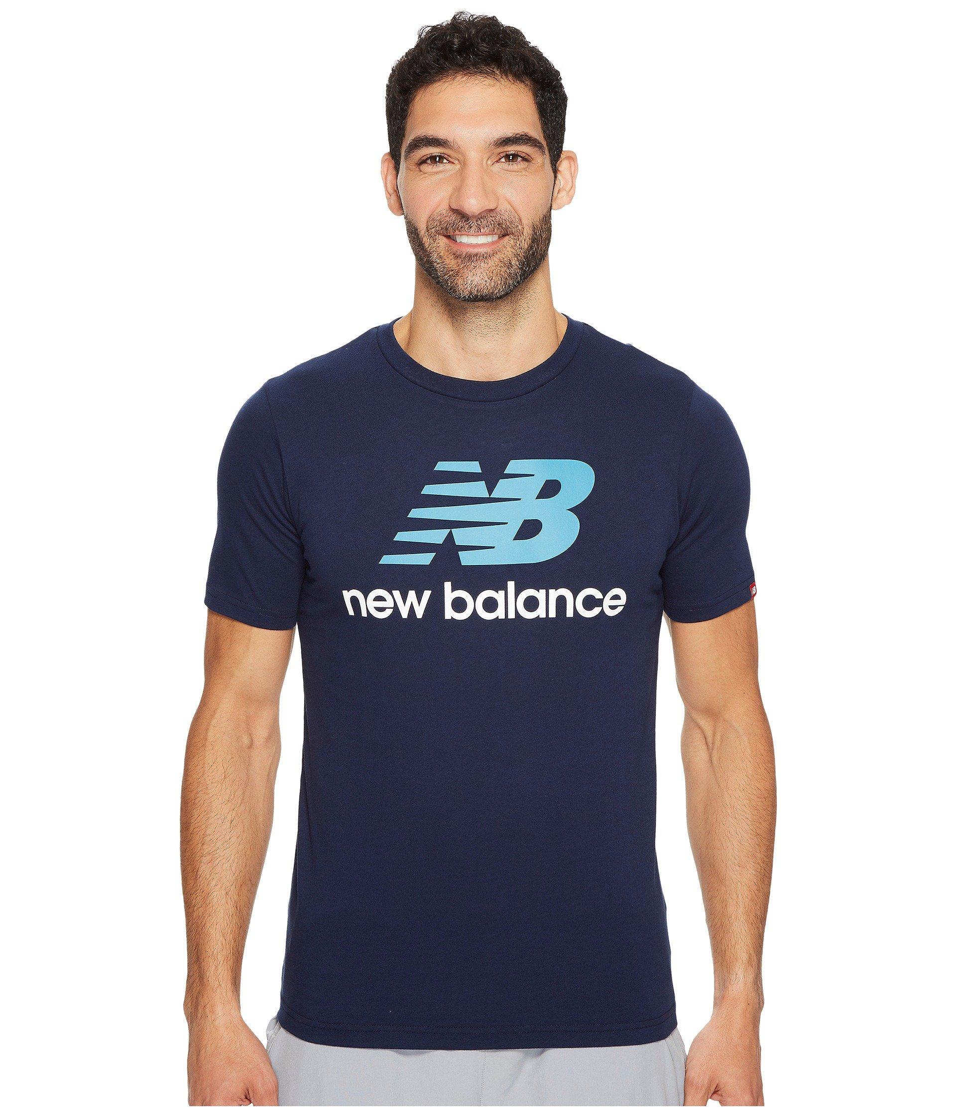 new balance essentials stacked logo tee