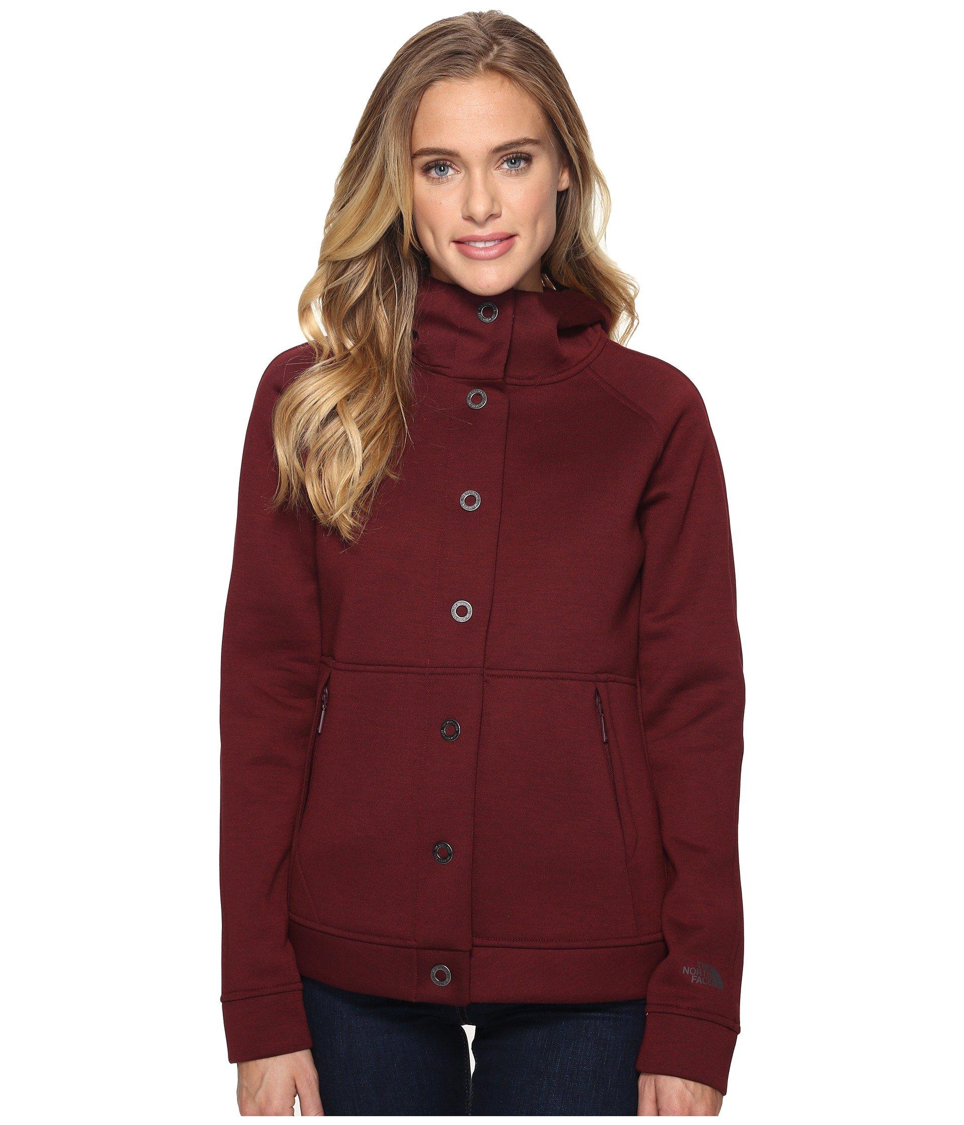 deep garnet red north face hoodie