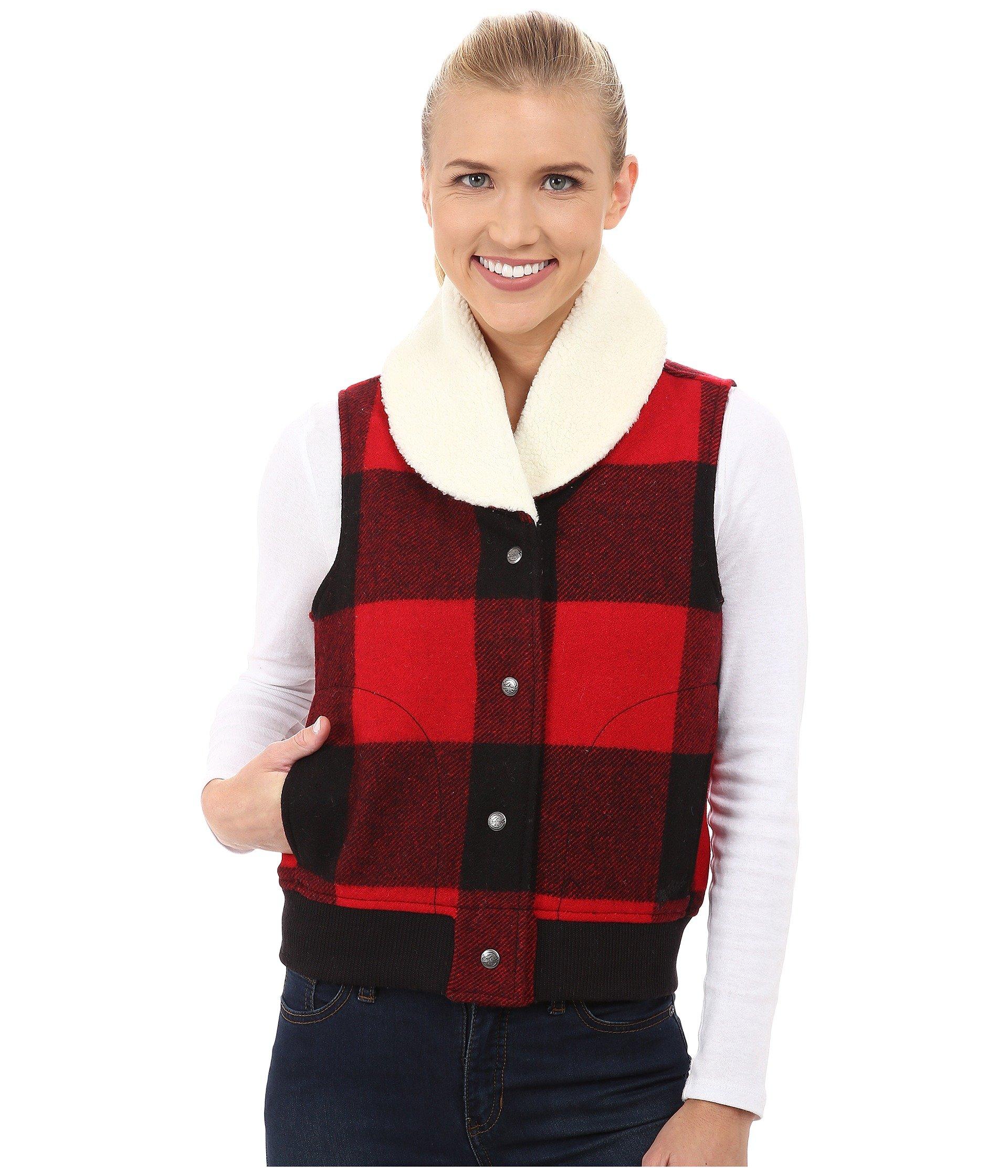 Woolrich Giant Buffalo Wool Vest In Old Red Modesens