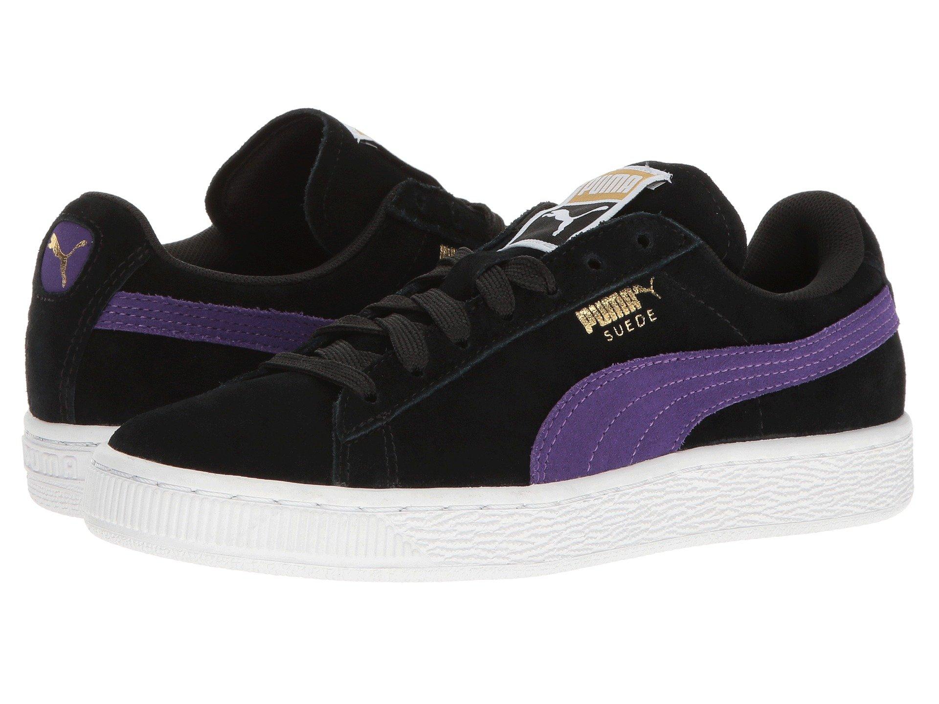 all purple suede pumas