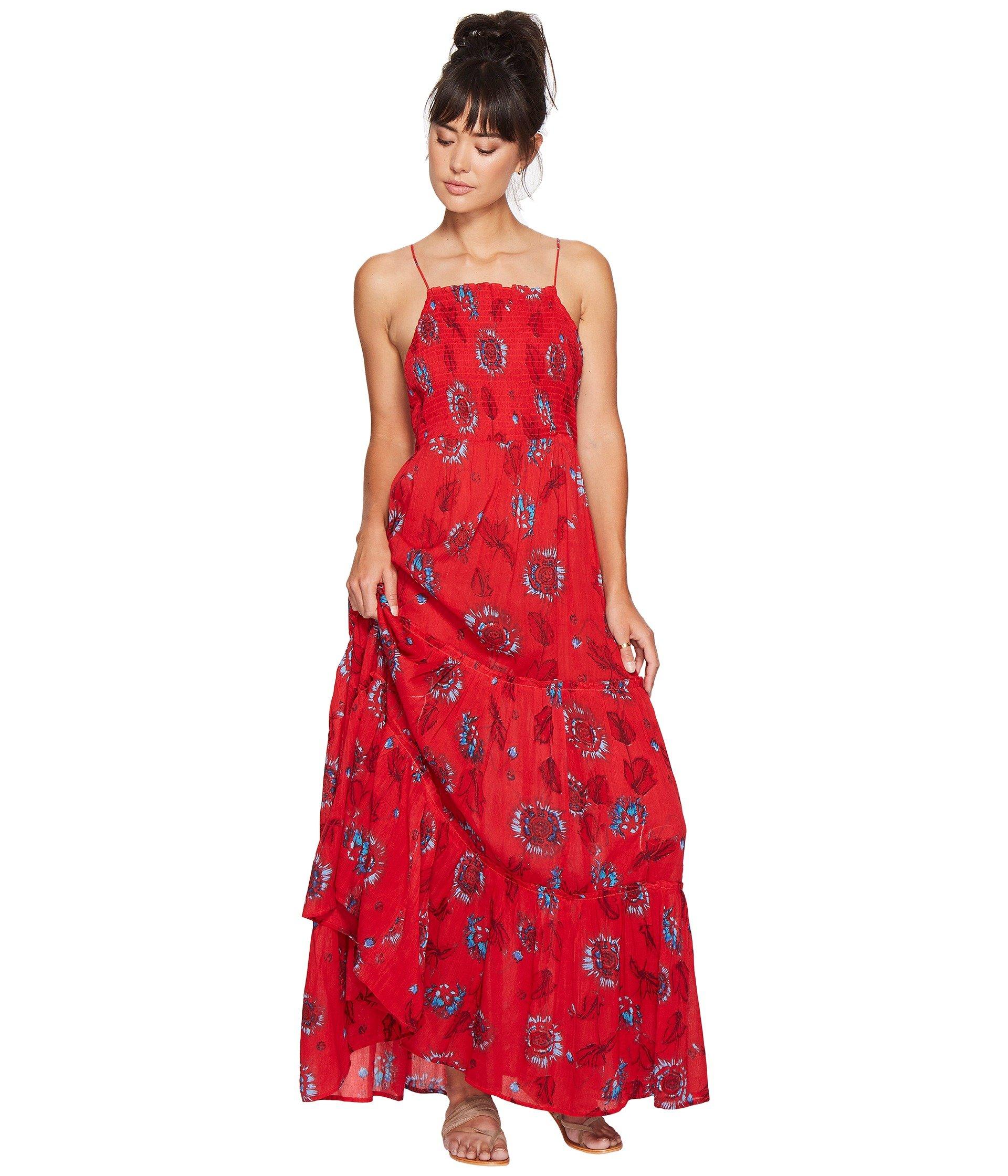 free people red combo dress