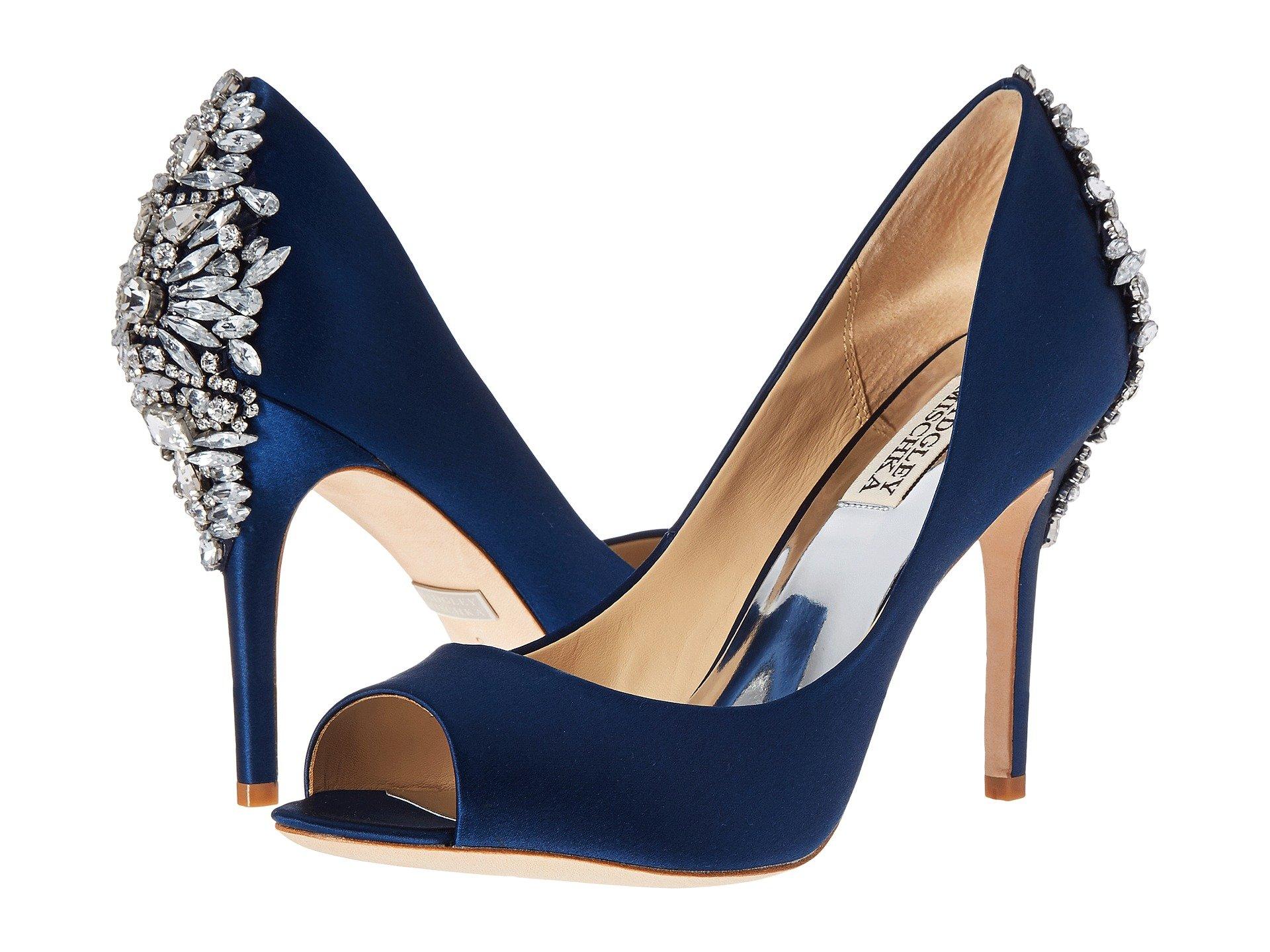 badgley mischka navy heels
