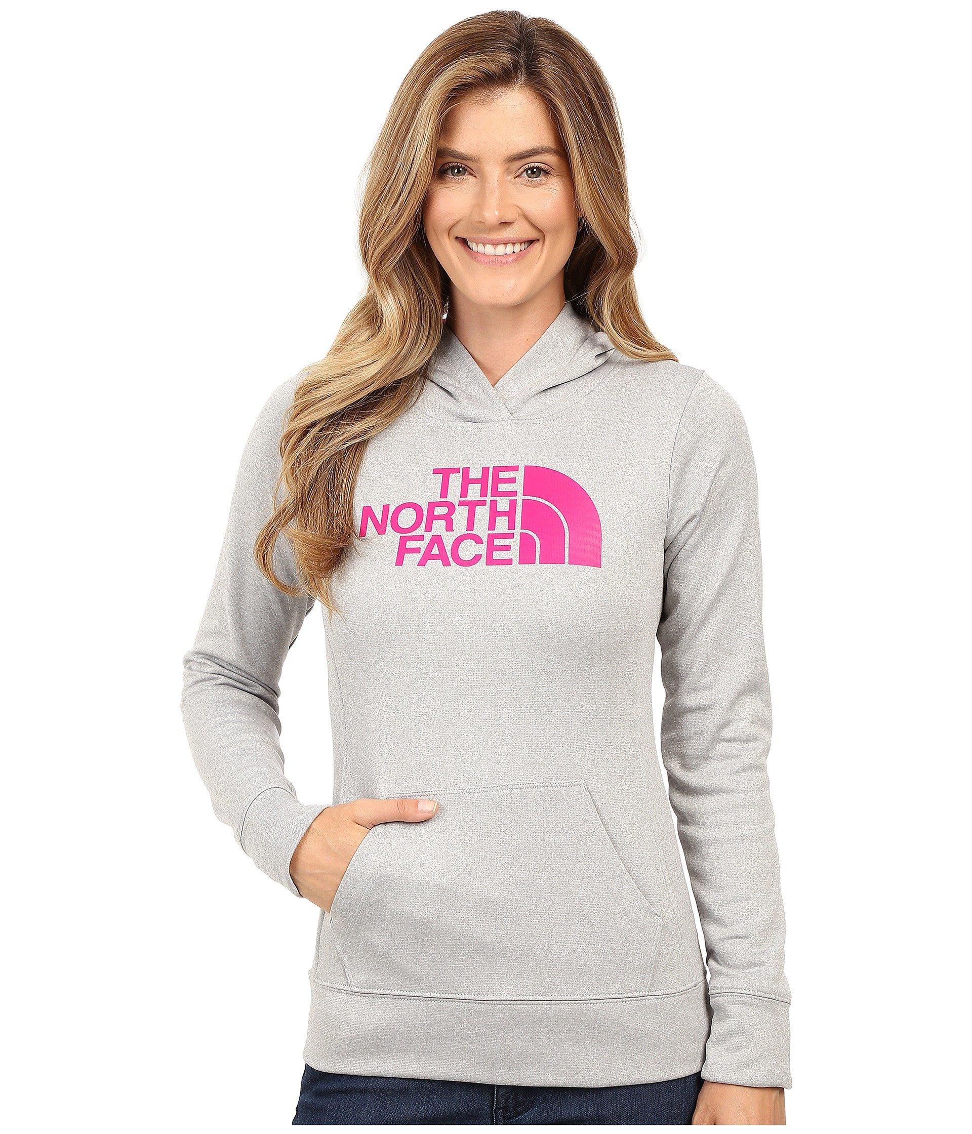 light pink north face hoodie