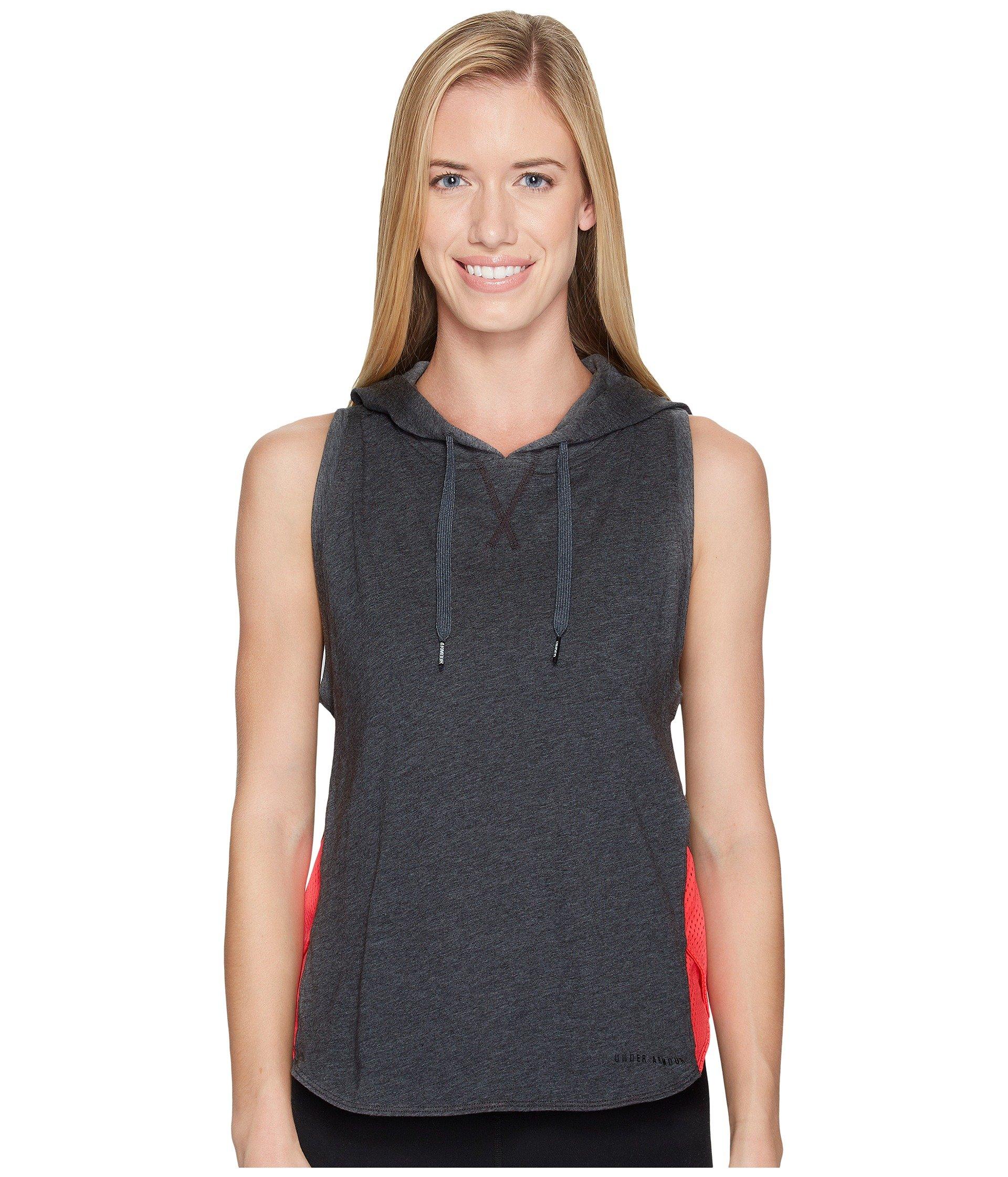 mesh sleeveless hoodie