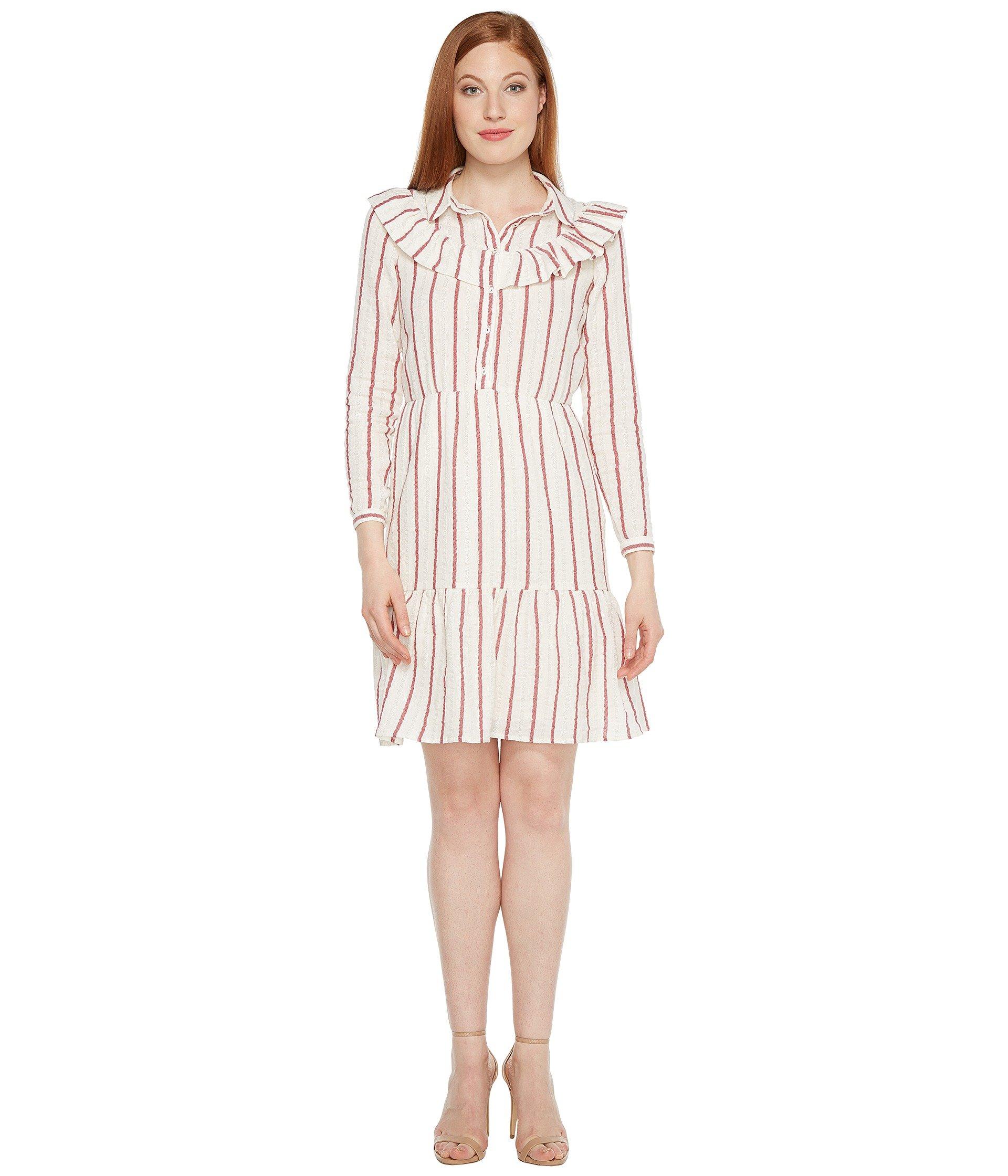 red stripe midi dress