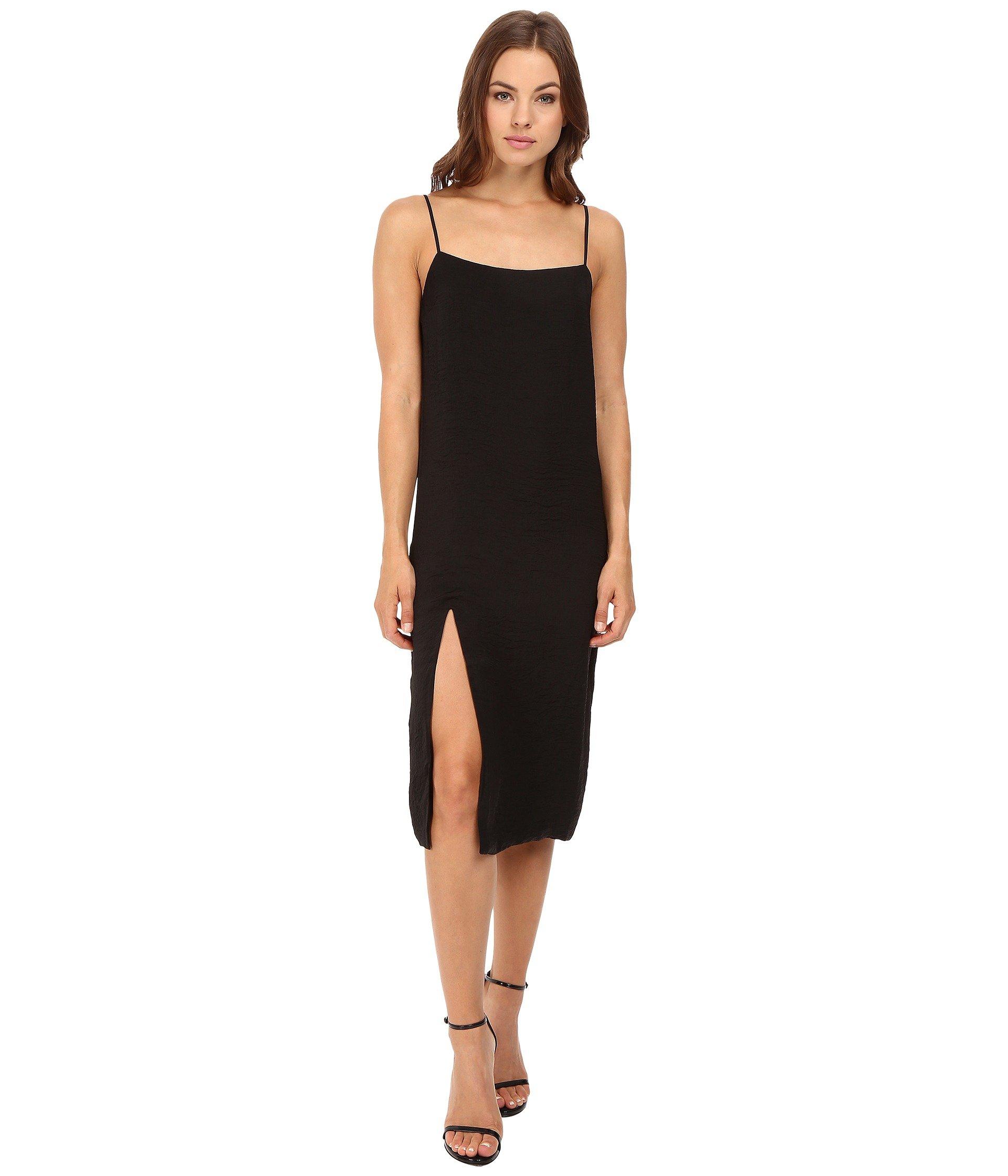 slip dress black midi