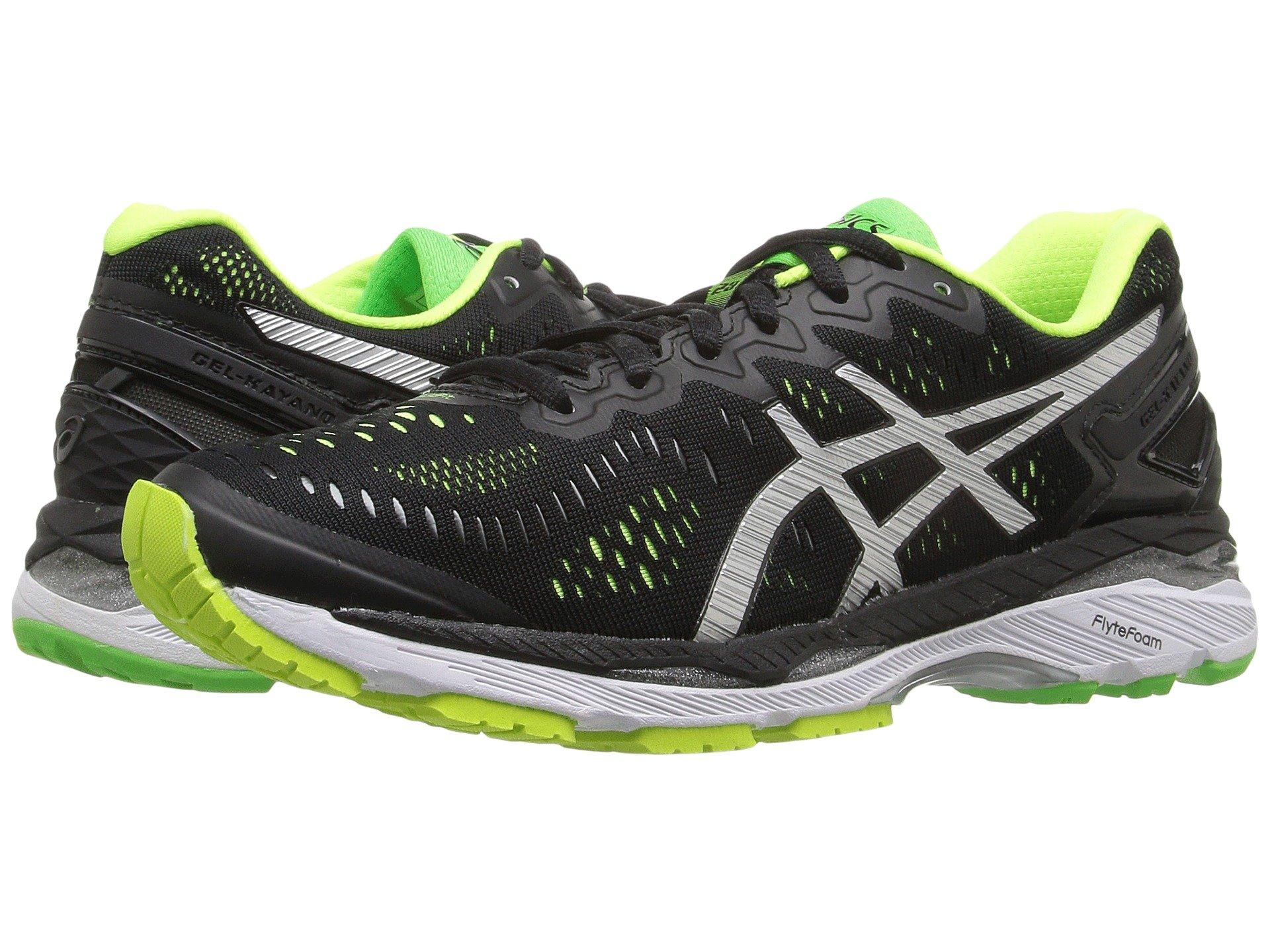 Asics Gel Kayano 23 Black Silver Safety Yellow Modesens