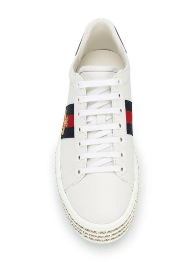 Shop Gucci Ace Crystal Embellished Sneakers
