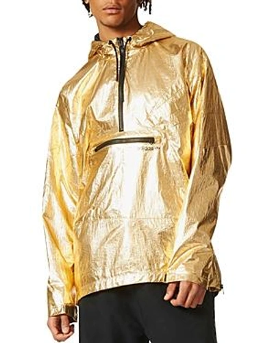 Adidas Originals Fontanka Hooded Anorak Jacket In Gold Metallic | ModeSens