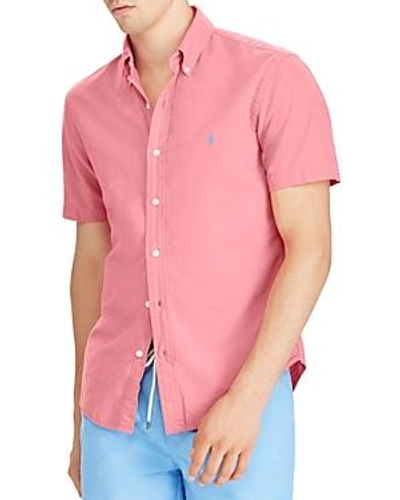Shop Polo Ralph Lauren Classic Fit Short Sleeve Oxford Shirt In Red