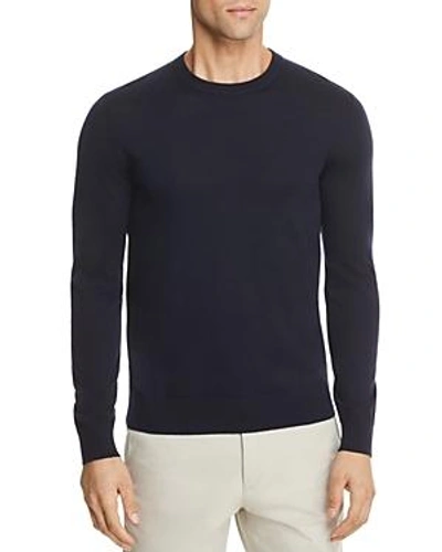 Shop Theory Riland New Sovereign Slim Fit Crewneck Sweater In Eclipse Blue