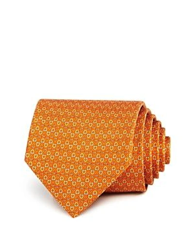 Shop Ferragamo Alternating Gancini Classic Tie In Orange