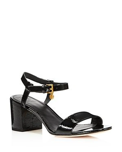 Shop Tory Burch Women's Laurel Patent Leather Ankle Strap Sandals In Black