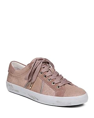 Shop Sam Edelman Baylee Women's Suede Low Top Lace Up Sneakers In Blush/rose