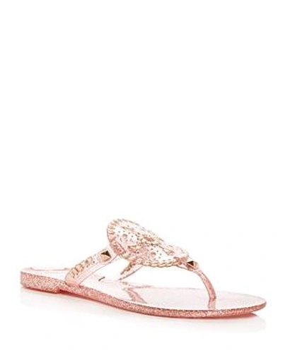 Shop Jack Rogers Sparkle Georgica Jelly Thong Sandals In Rose Gold