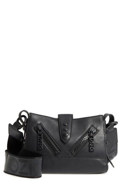 Shop Kenzo Mini Kalifornia Leather Shoulder Bag - Black