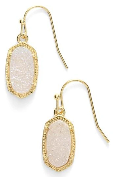 Shop Kendra Scott 'lee' Small Drop Earrings In Iridescent Drusy/ Gold