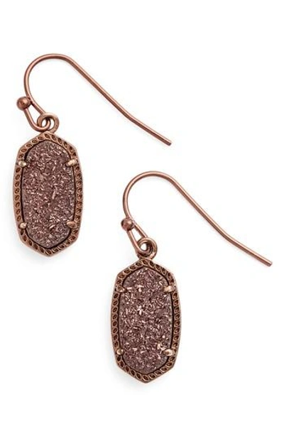 Shop Kendra Scott 'lee' Small Drop Earrings In Chocolate Drusy
