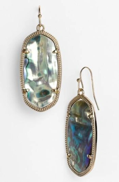 Shop Kendra Scott Elle Drop Earrings In Abalone Shell/ Gold