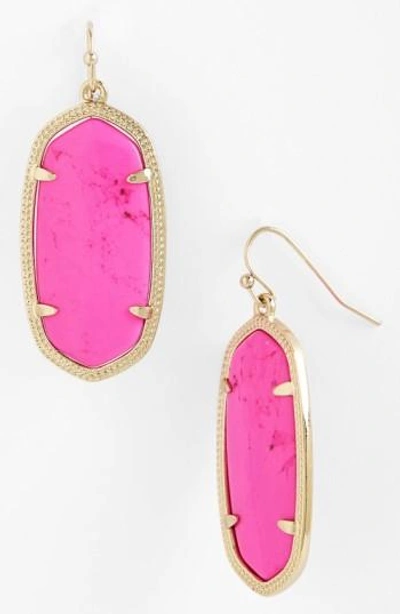 Shop Kendra Scott Elle Drop Earrings In Magenta/ Gold