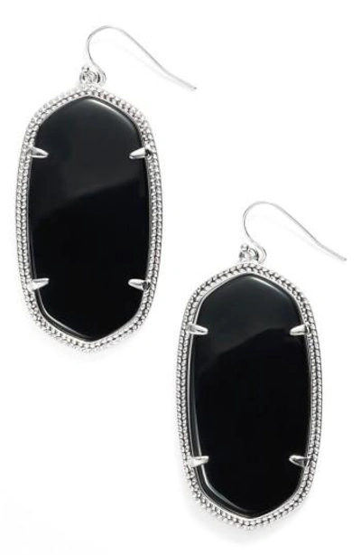 Shop Kendra Scott Danielle - Large Oval Statement Earrings In Black/ Silver
