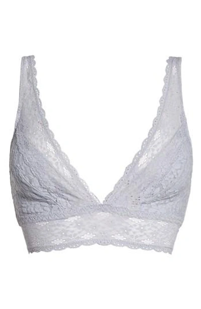 Shop Wacoal Halo Lace Bralette In Lilac Gray