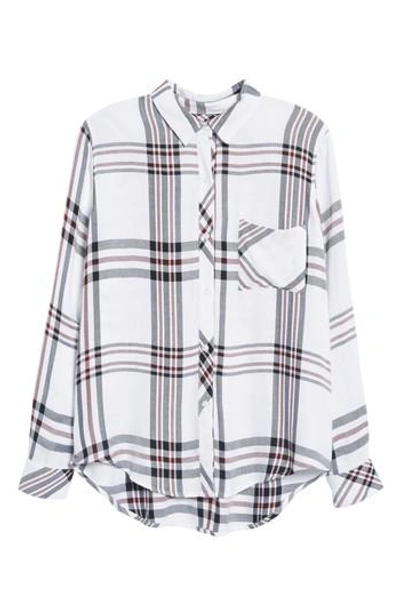 Shop Rails Hunter Plaid Shirt In White/ Navy