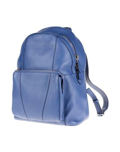 Shop Santoni Backpack & Fanny Pack In Blue