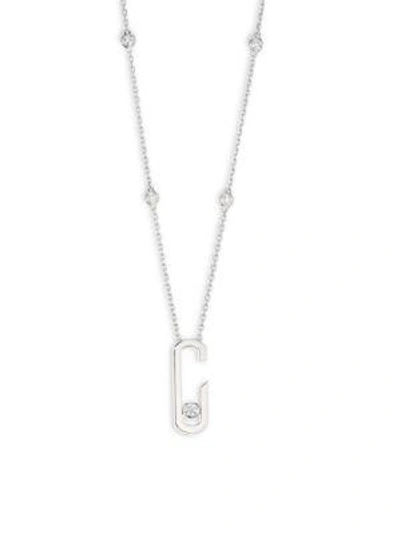 Shop Messika By Gigi Hadid Move Addiction 18k White Gold & Diamond Pendant Necklace