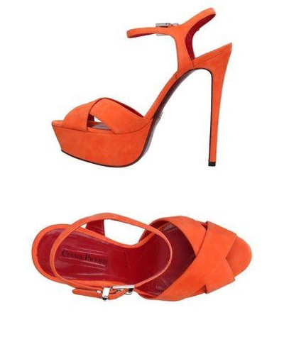 Shop Cesare Paciotti Sandals In Orange