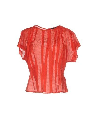 Shop Armani Jeans Blouses In Red