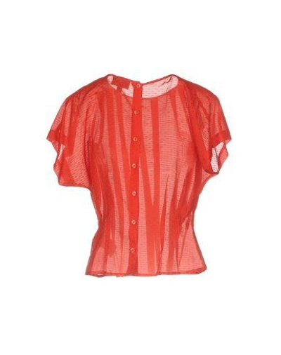 Shop Armani Jeans Blouses In Red