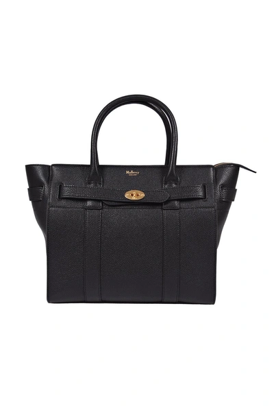 Shop Mulberry Zip Bayswater Tote In Black
