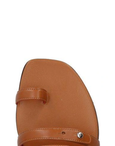Shop Cesare Paciotti Toe Strap Sandals In Tan