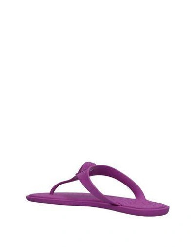 Shop Versace Toe Strap Sandals In Purple