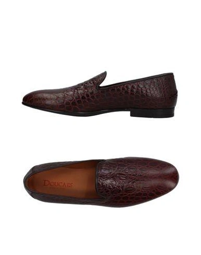 Shop Doucal's Loafers In Dark Brown