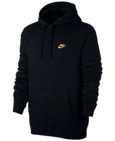 Nike Men's Pullover Fleece Hoodie In Black/gold | ModeSens