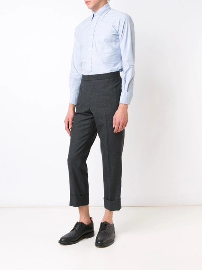 Shop Thom Browne Long Sleeve Oxford Shirt With Grosgrain Placket