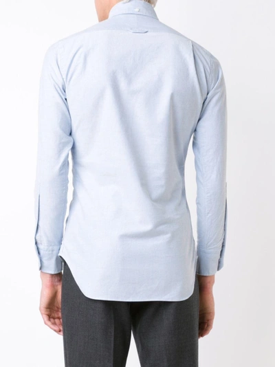 Shop Thom Browne Long Sleeve Oxford Shirt With Grosgrain Placket
