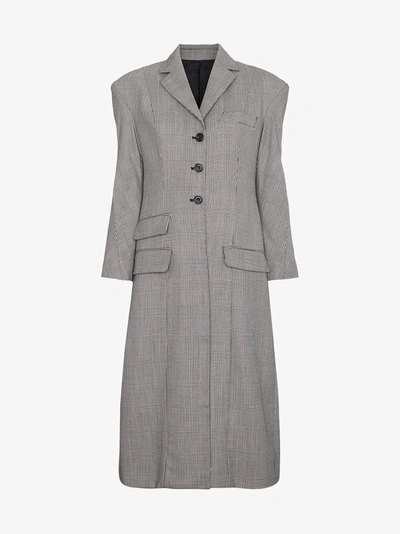 Shop Wright Le Chapelain Tailored Hourglass Prince Of Wales Check Coat In Black